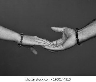 Couple Hands Tied Together Showing Love