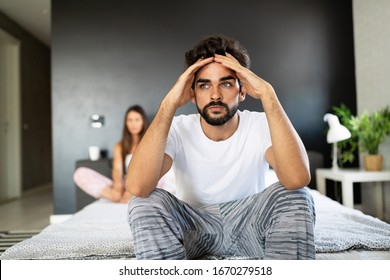 Couple Having Arguments And Sexual Problems In Bed