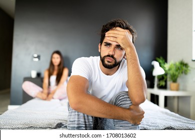 Couple Having Arguments And Sexual Problems In Bed