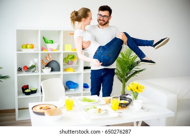 Couple having breakfast