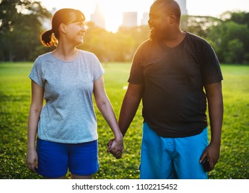 Couple having fun together at the park