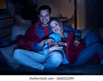 Couple Having Movie Night At Home