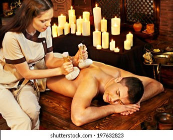 Couple  Having Oil Ayurveda Spa Treatment.