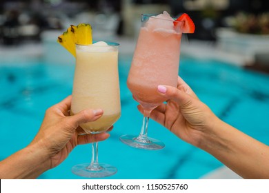 A Couple Having Tropical Drinks