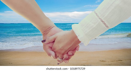 Couple holding hands