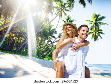 Couple Honeymoon Tropical Beach Romantic Concept