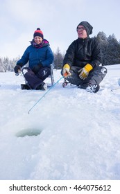 Couple Ice Fishing