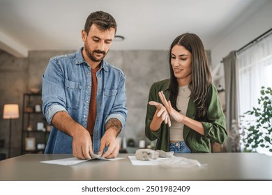 Couple learn and practice how to make a clay figurine, pottery