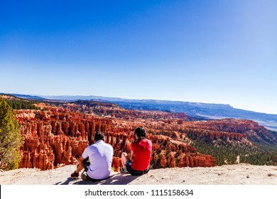 Couple Looking At Bryce Canyon At Inspiration Point