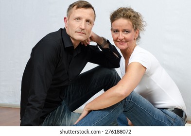 couple looking into camera 