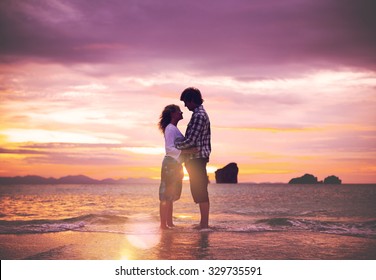 Couple Love Beach Romance Togetherness Concept