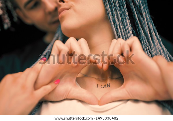 Couple Love Man Make Hand Shape Stock Photo Edit Now 1493838482