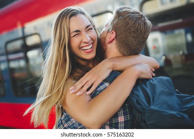 Couple In Love Meeting Again After Long Separation