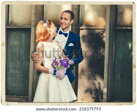couple in love on wedding day 