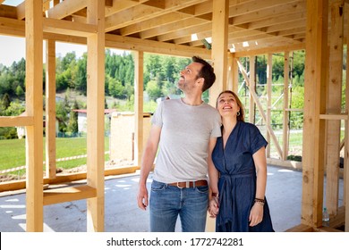 Couple Make Their Dreams Of Building Their Own Home Come True Visiting House Under Construction