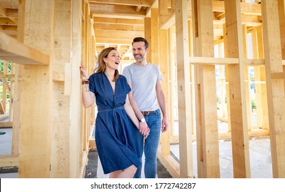 Couple Make Their Dreams Of Building Their Own Home Come True Visiting House Under Construction