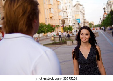 Couple Meet Half Way Each Other