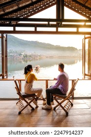 A couple of men and women visit the Chinese village Mae hong son, Ban Rak Thai, a Chinese settlement in Northern Thailand Mae Hong Son - Shutterstock ID 2247914237