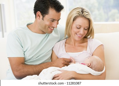 Couple With New Baby At Home