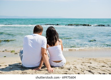 Similar Images, Stock Photos & Vectors of romantic young couple sitting