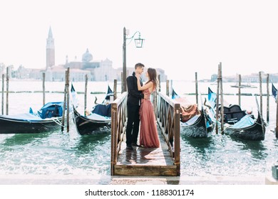 Couple on a honeymoon in Venice