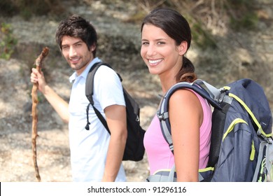 Couple On A Mountain Hike