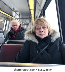 Couple On Public Transportation