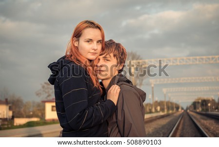 Similar – 2 young women sitting opposite each other