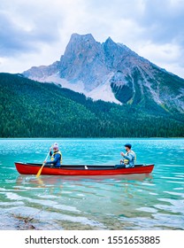 Couple On Vacation Canadian Rockies, Couple By Emerald Lake