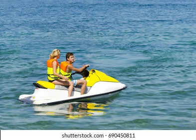 Couple On Waverunner Jetski Ride