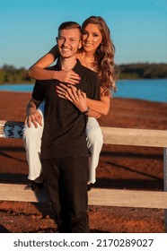 Couple Photoshoot In Roque Gonzales RS Brazil At Sunset
