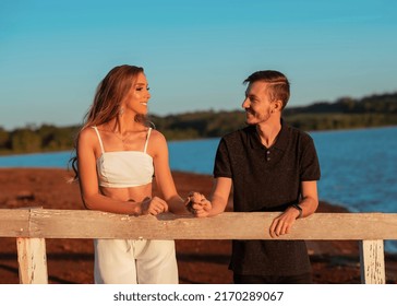 Couple Photoshoot In Roque Gonzales RS Brazil At Sunset
