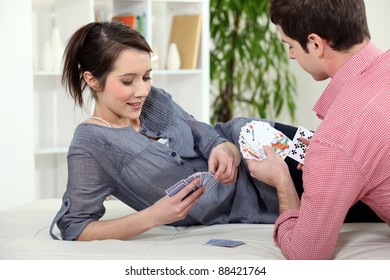 Couple Playing Cards