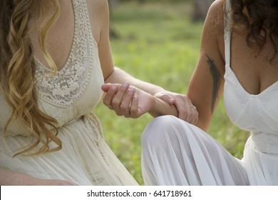 Sexual positions shown by porn Lesbian hand under dress
