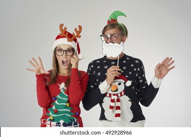 Couple ready for the Christmas time