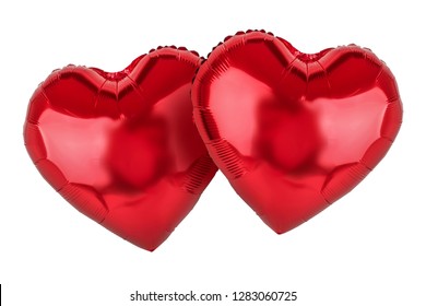 Couple Red Balloons Hearts Symbol Love Stock Photo Edit Now 1283060725