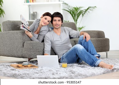 Couple Relaxing At Home