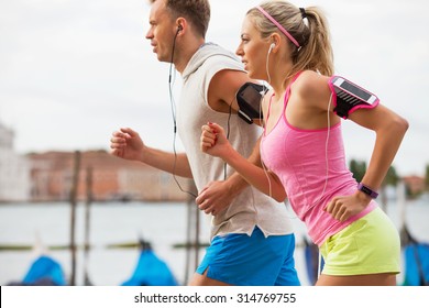 Couple Running Outdoors