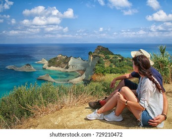 Couple And Sea, Corfu, Greece