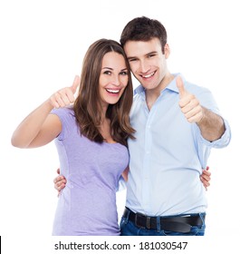 Couple Showing Thumbs Up 