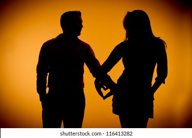 Couple Silouette Photography Holding Hands