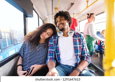 Image result for bus girls head resting on guy
