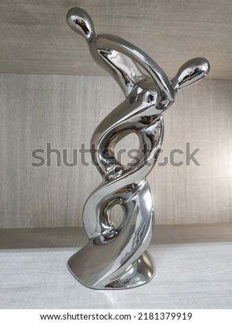 Couple Statue with silver colour