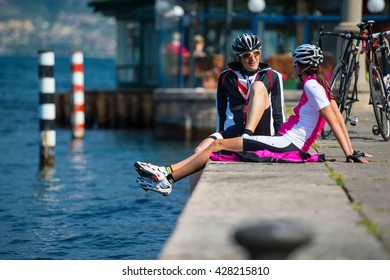 A Couple Take A Break On Garda Lake