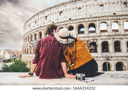Couple of tourist on vacation in Rome