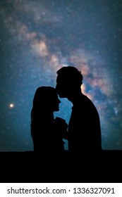 Couple Under The Milky Way Stars. My Astronomy Work.