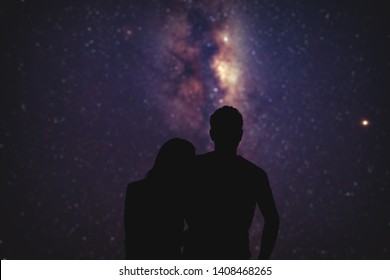 Couple Under The Milky Way Stars. My Astronomy Work.