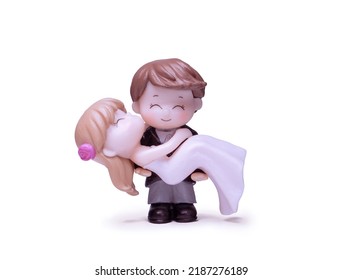 Couple Wedding Cake Topper Isolated On White Background