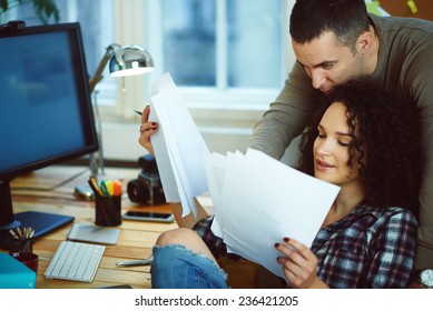 Couple Working At Home