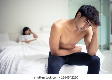 Couple Young Man And Woman In Bedroom